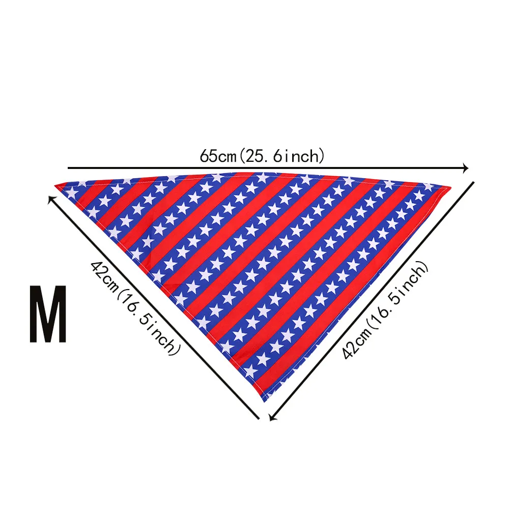 4th of july day dog bandanas patriotic dog bibs american flag pet costume adjustable dog cat independence day triangle scarf kerchief for small medium pet