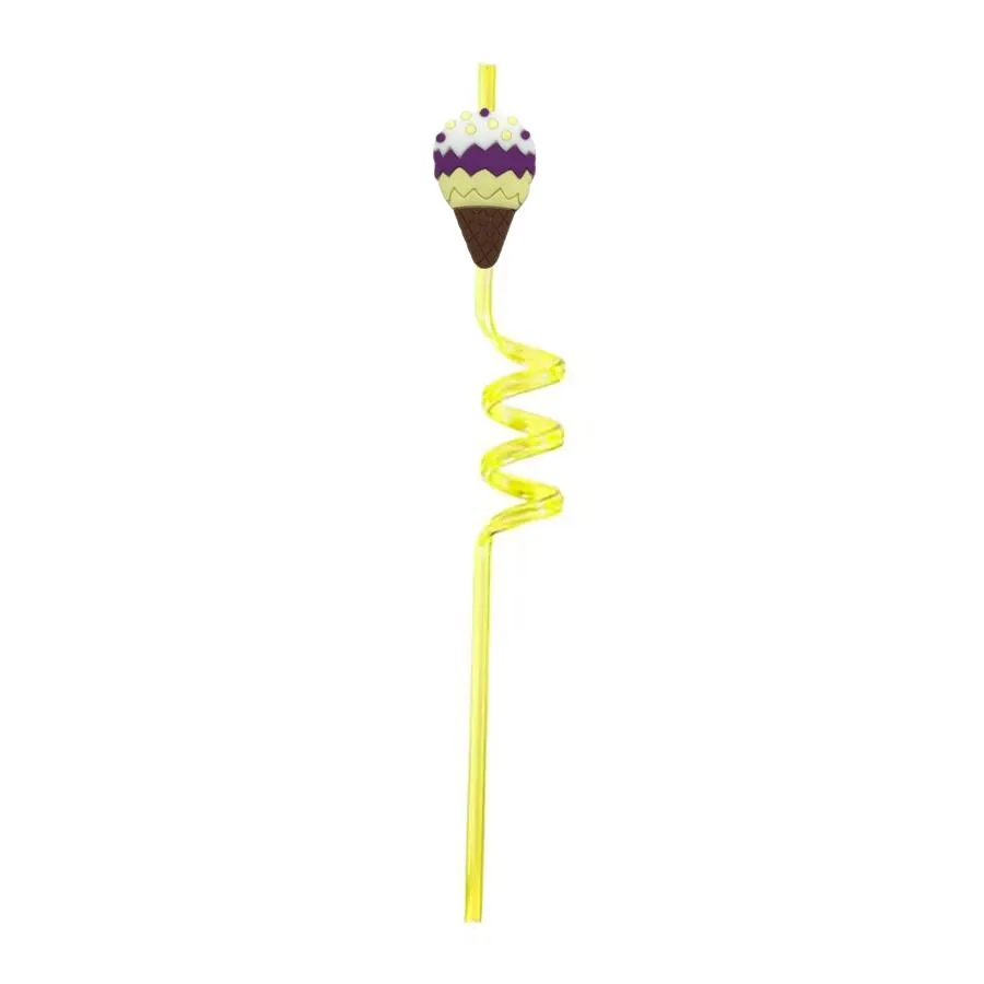 ice cream theme themed crazy cartoon straws plastic straw girls party decorations drinking for kids pool birthday supplies favors goodie gifts reusable