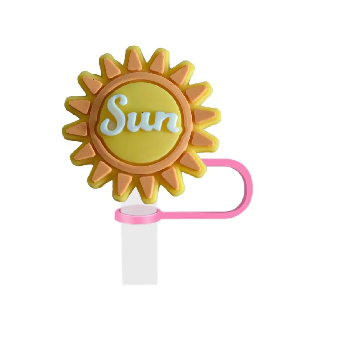 sun straw cover for  cups reusable silicone covers tumbler accessories topper compatible with lid and drinking tip fit