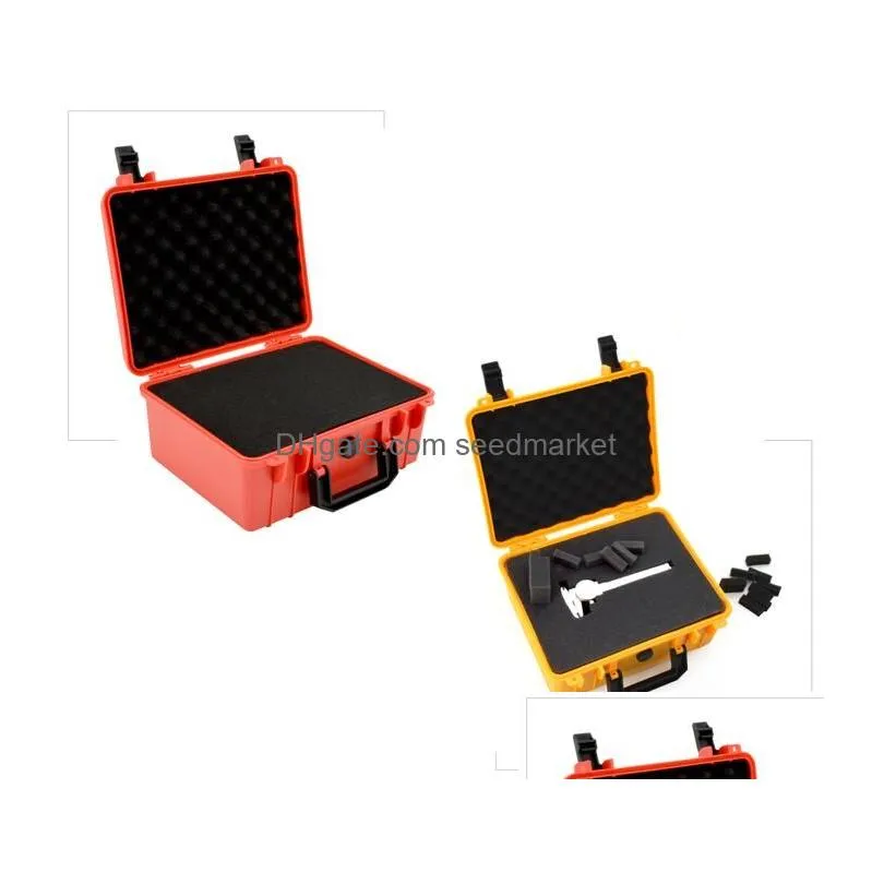 280x240x130mm safety instrument tool box abs plastic storage toolbox sealed waterproof tool case box with foam inside 4 color269c