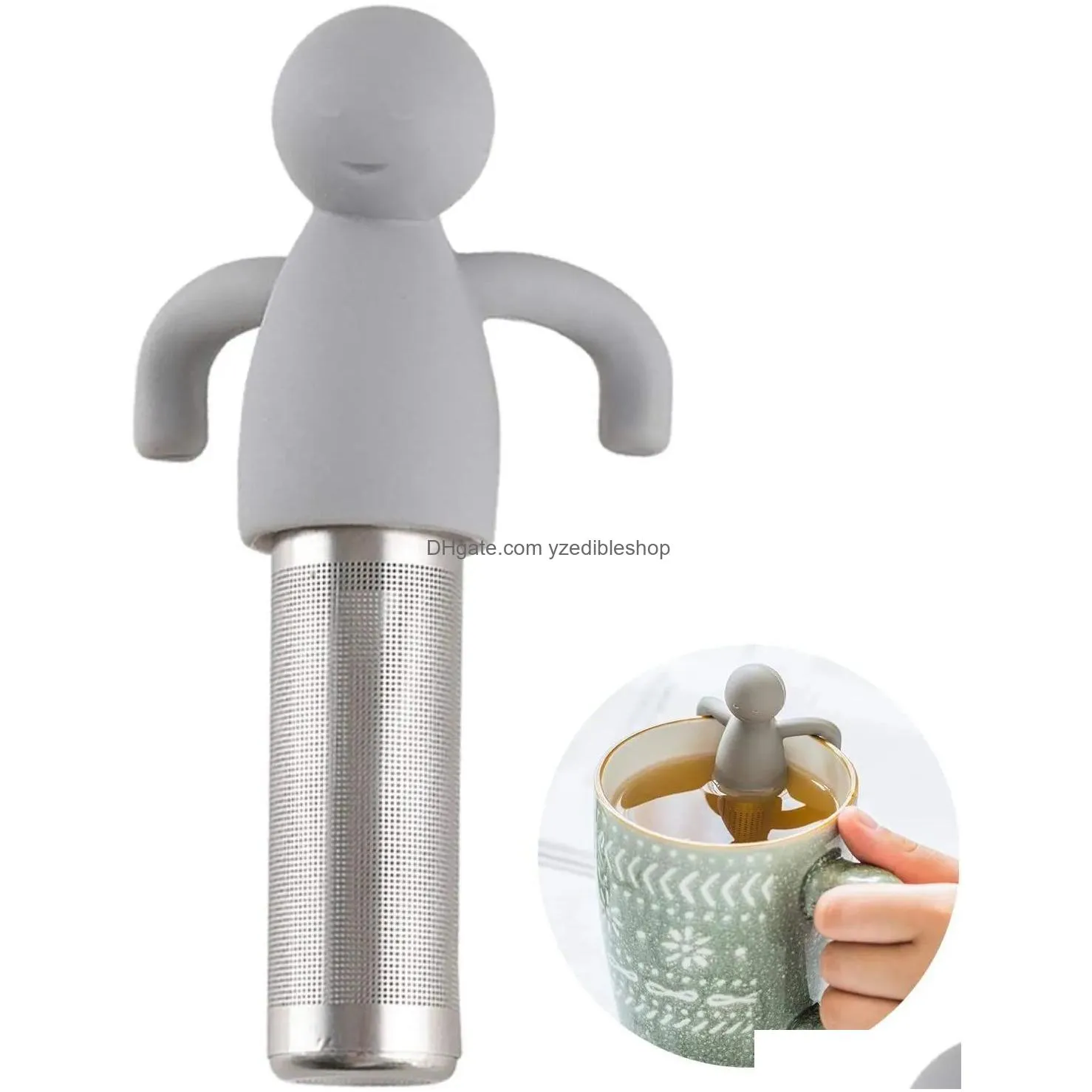 cute tea infuser strainer ball stainless steel extra fine mesh tea steeper filter for cup mug silicone handle 0913