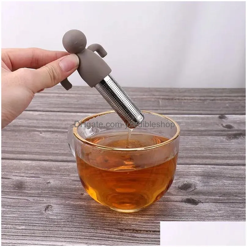 cute tea infuser strainer ball stainless steel extra fine mesh tea steeper filter for cup mug silicone handle 0913