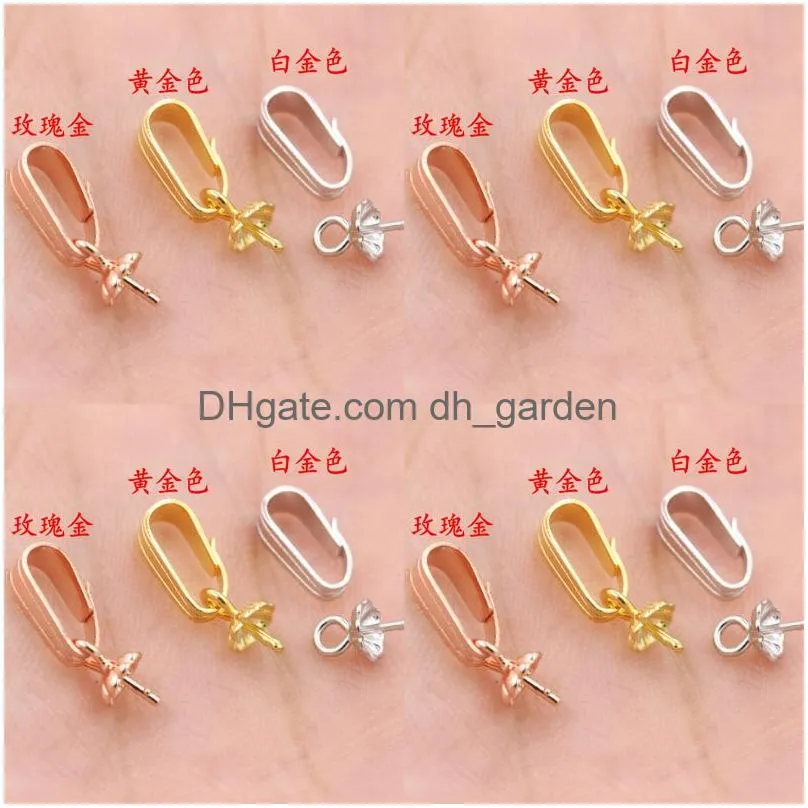 Jewelry Settings S925 Sier Pearl Pendant Mounts Necklace Accessories Diy Enamel Bat Drop Deliver Delivery Dhgarden Dhbwj