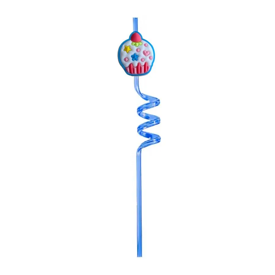 ice cream theme themed crazy cartoon straws plastic straw girls party decorations drinking for kids pool birthday supplies favors goodie gifts reusable