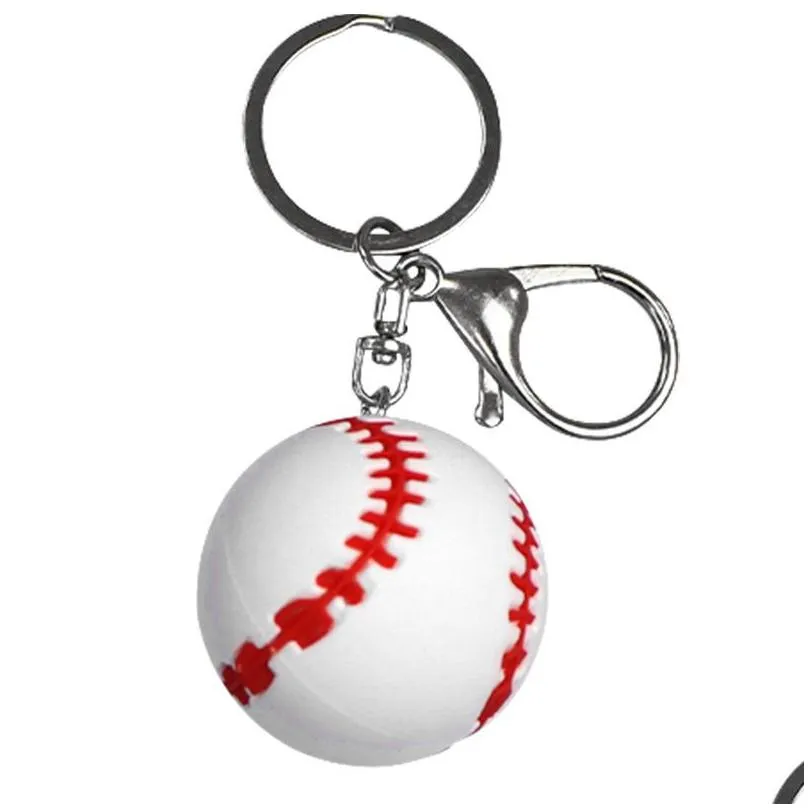 pvc ball keychains party favor sports baseball tennis basketball keychain pendant luggage decoration key chain keyring