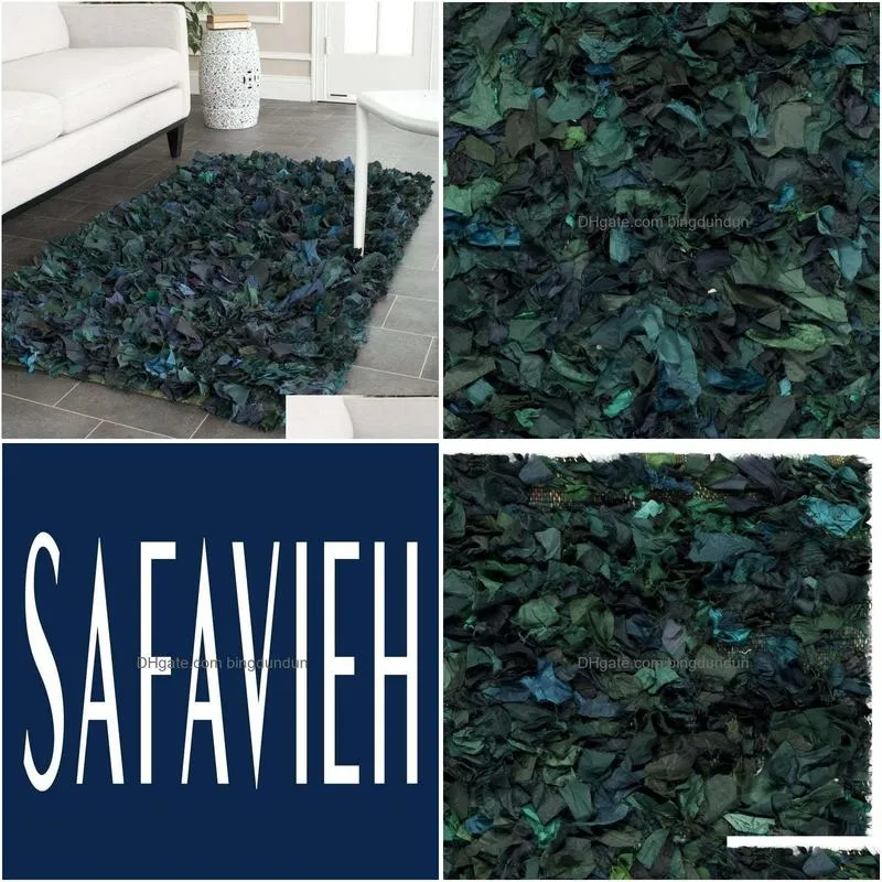 Carpets Confetti Polyester Shag Area Rug Green Multi 4 x 6 230808