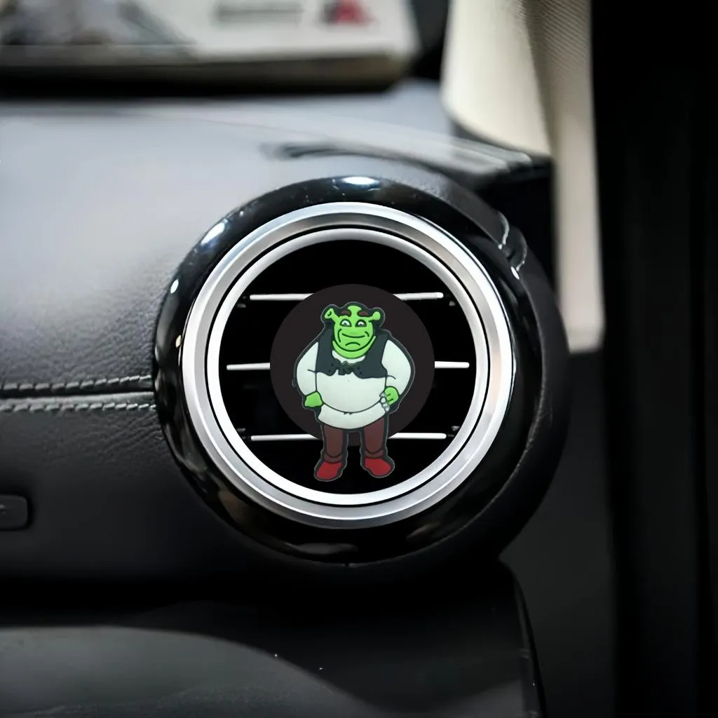 shrek cartoon car air vent clip clips auto freshener conditioner conditioning outlet perfume replacement