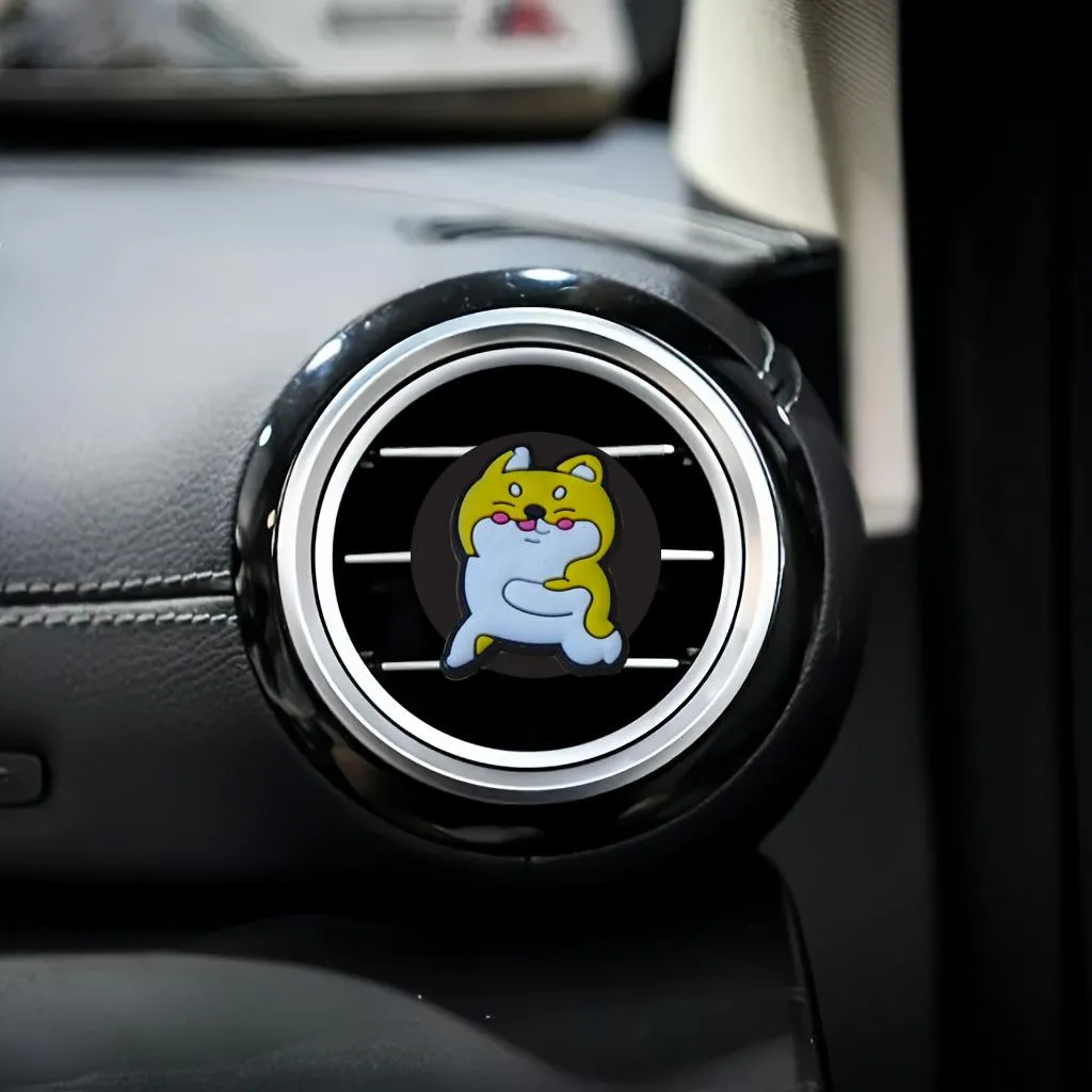 yellow dog cartoon car air vent clip outlet perfume auto conditioner clips for office home decorative freshener conditioning
