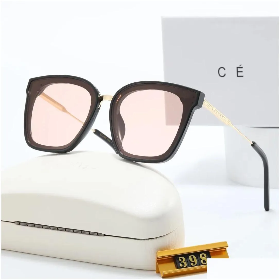 Mens for Women Designer CE Brand Glasses Unisex Traveling Sunglass Black Grey Beach Adumbral Metal Frame European Sunglasses Lunette