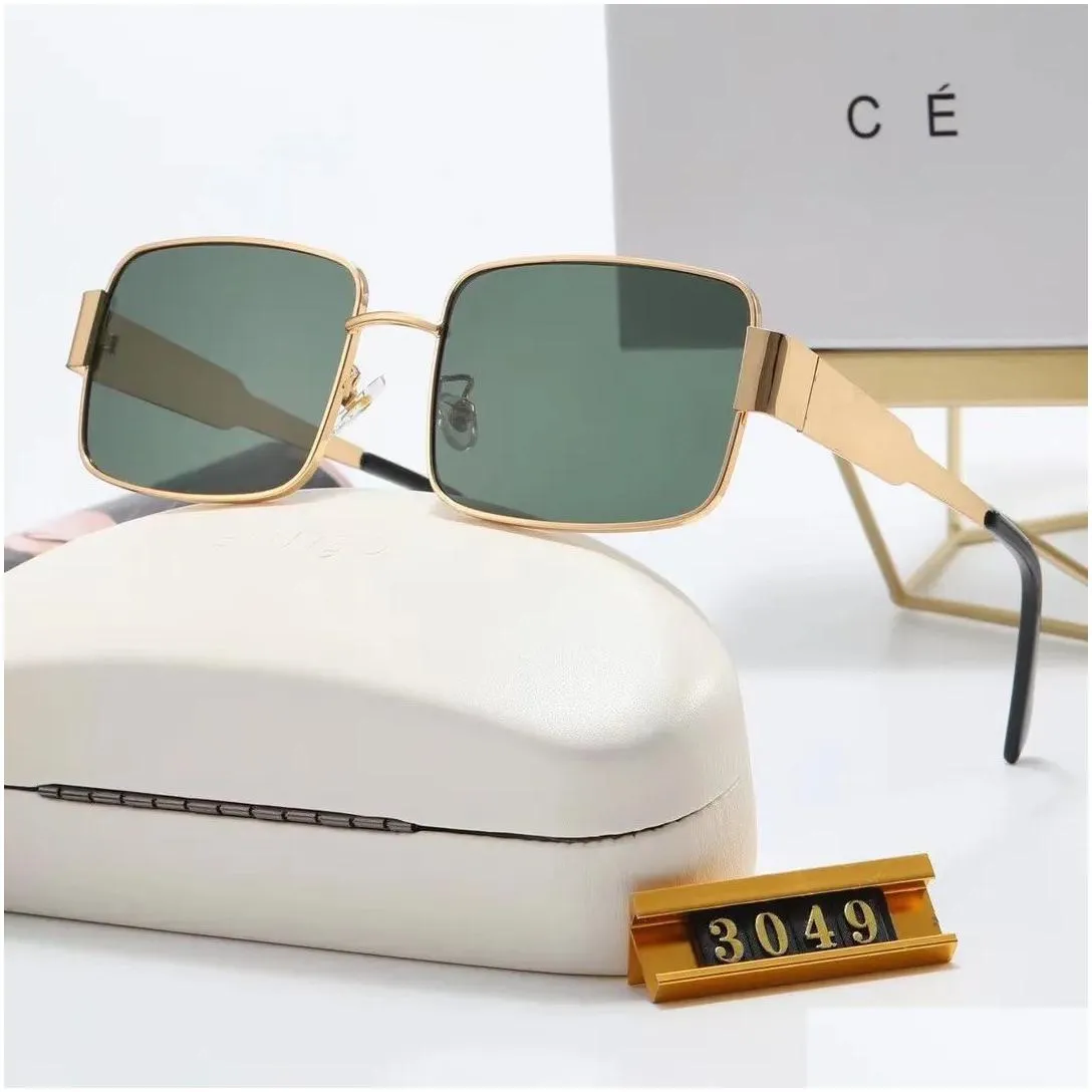 Mens for Women Designer CE Brand Glasses Unisex Traveling Sunglass Black Grey Beach Adumbral Metal Frame European Sunglasses Lunette