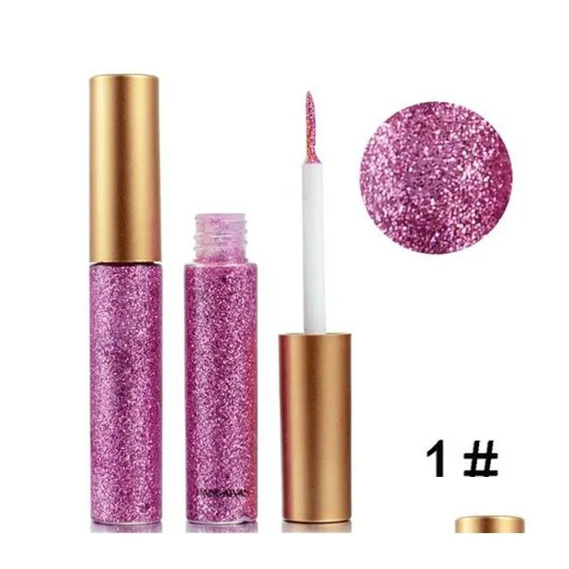 Makeup Glitter EyeLiner Shiny Long Lasting Liquid Eye Liner Shimmer eye liner Eyeshadow Pencils with 10 colors for choose