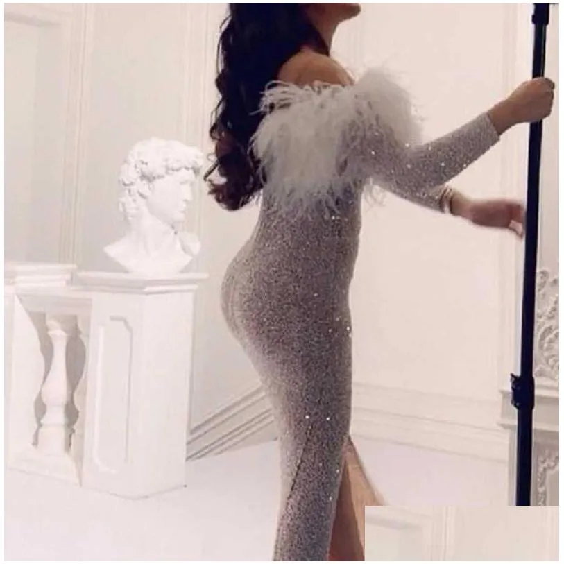 luxury evening dresses sliver shiny prom dresses mermaid ladies long gown party wear gowns vestidos