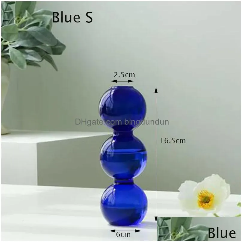 Glass Vase Home Decor Small Vase Room Decor Flower Vases Home Decoration Accessories Wedding Decoration Hydroponic Plant Pot 220518