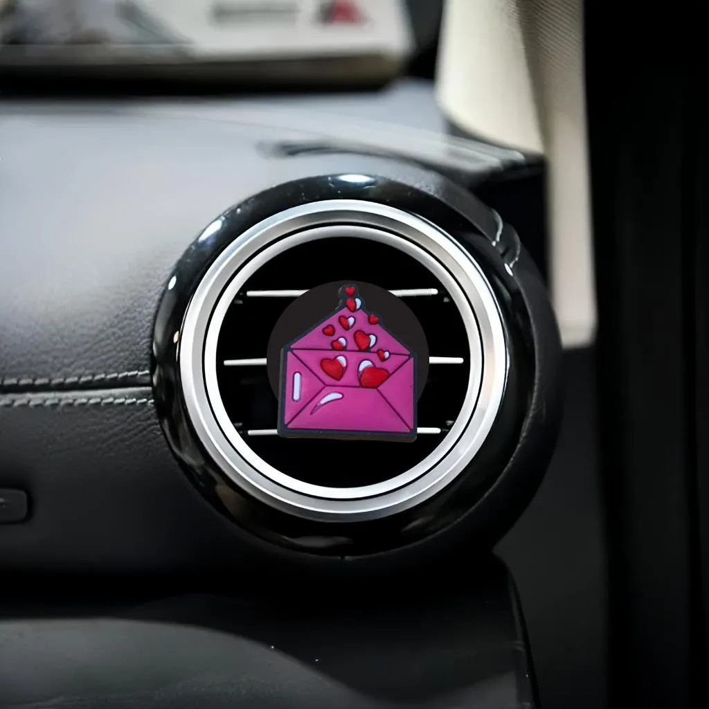 pink valentines day cartoon car air vent clip auto freshener outlet clips square head perfume conditioner decorative