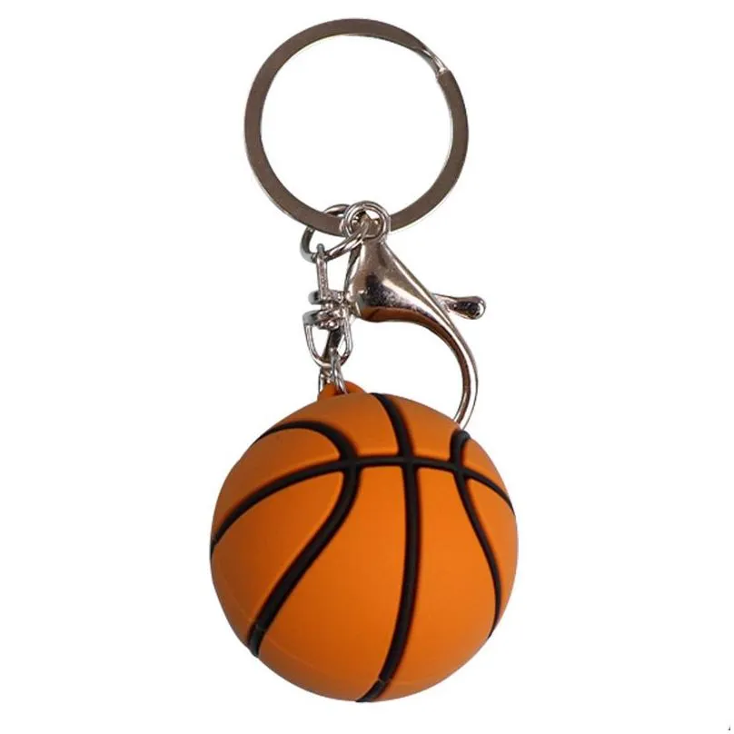 pvc ball keychains party favor sports baseball tennis basketball keychain pendant luggage decoration key chain keyring