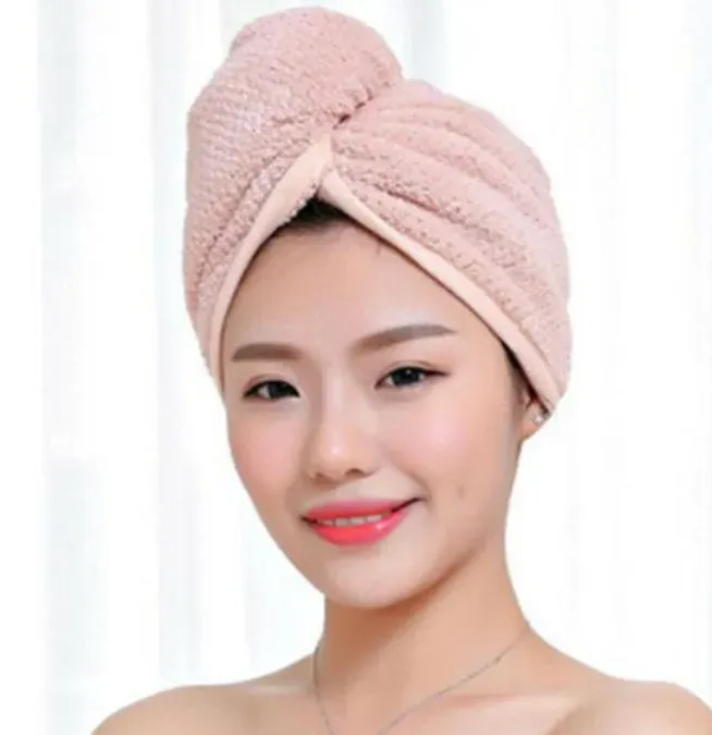 Microfibre Quick Dry Turban Cap Magic Hair Drying Towel Hat Wear Spa Sleepwear Sleeping Towel