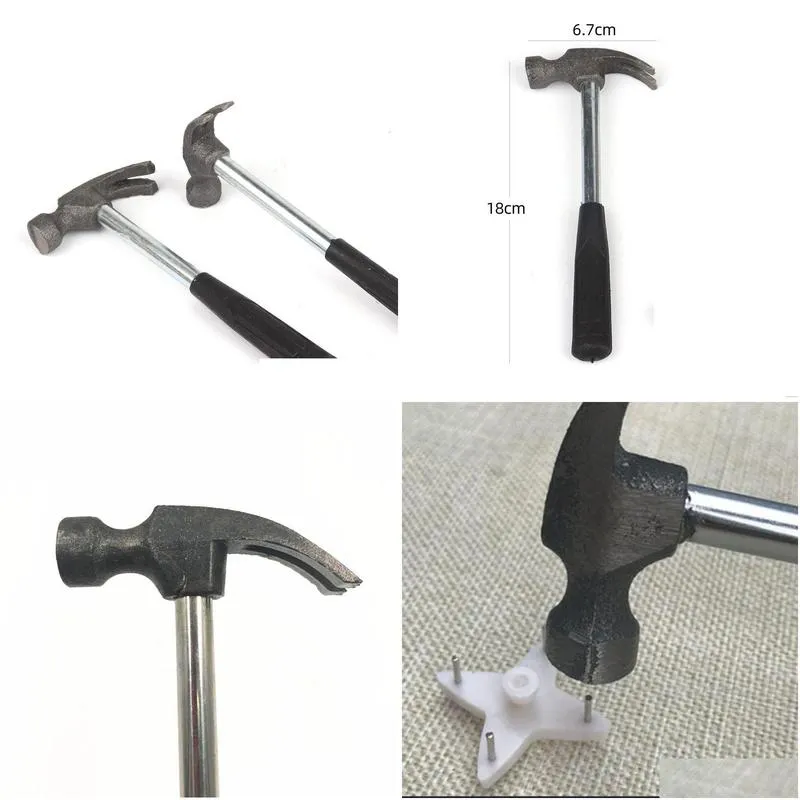 wholesale mini claw hammer multi function household hand tool plastic handle seamless nail iron hammers