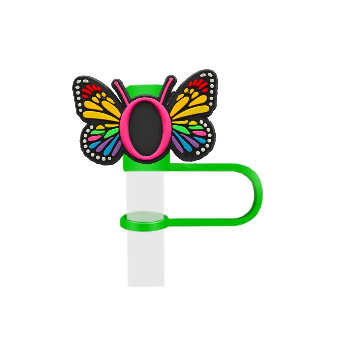 letter butterfly straw cover for  cups caps soft silicone 8mm straws reusable tips lids 40 30 20 oz 30 40 tumbler