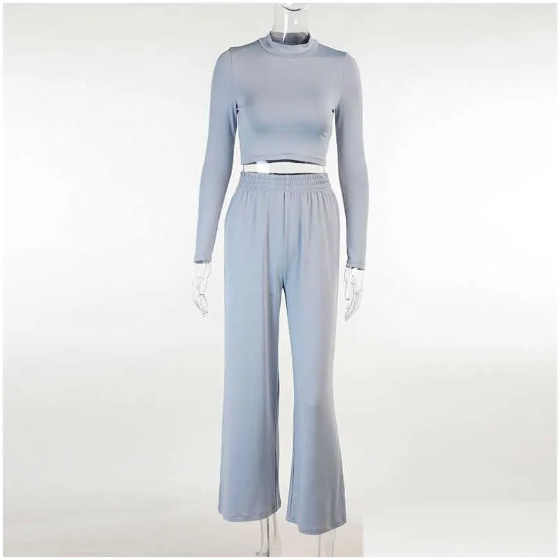 knitted leisure home sports suit women`s spring fashionable temperament commuting long-sleeved suit