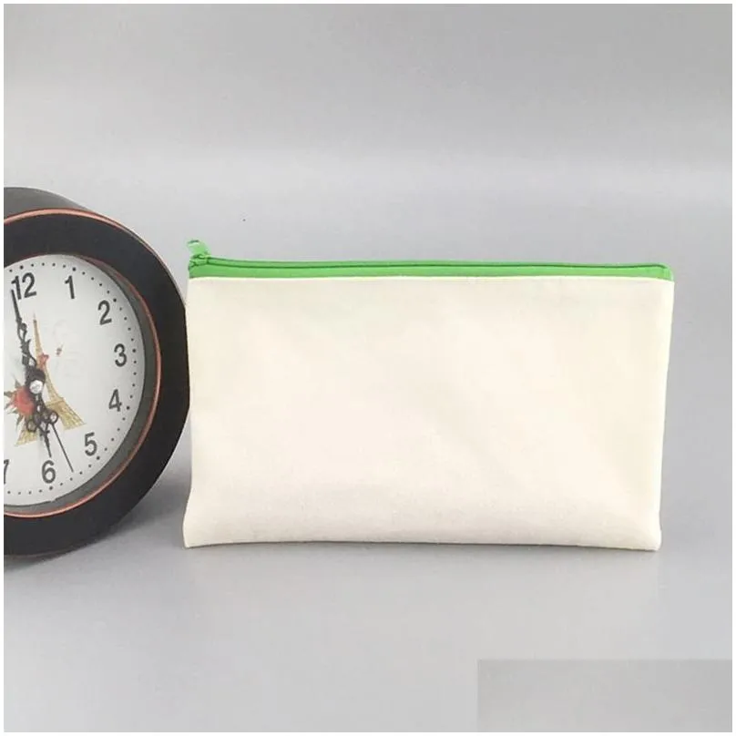 sublimation blank square storage bag heat transfer canvas zipper cosmetic bags diy painting student pencil case