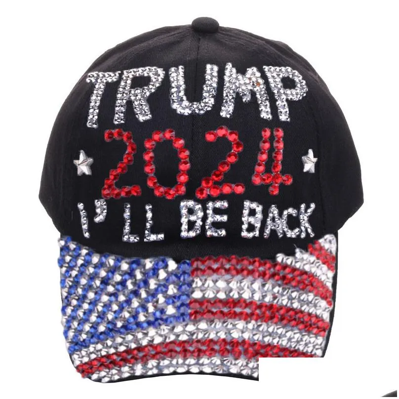 trump 2024 hat casual diamond baseball cap athleisure adjustable cotton hat party hats 9 style