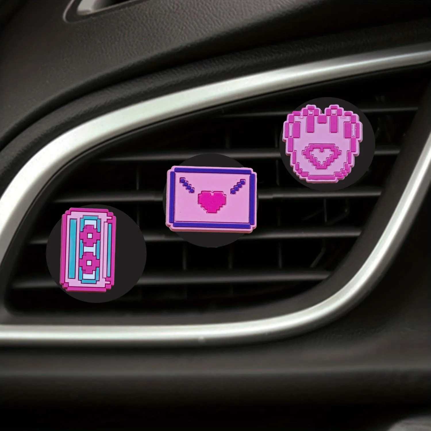 pink battery cartoon car air vent clip outlet perfume auto conditioner clips freshener