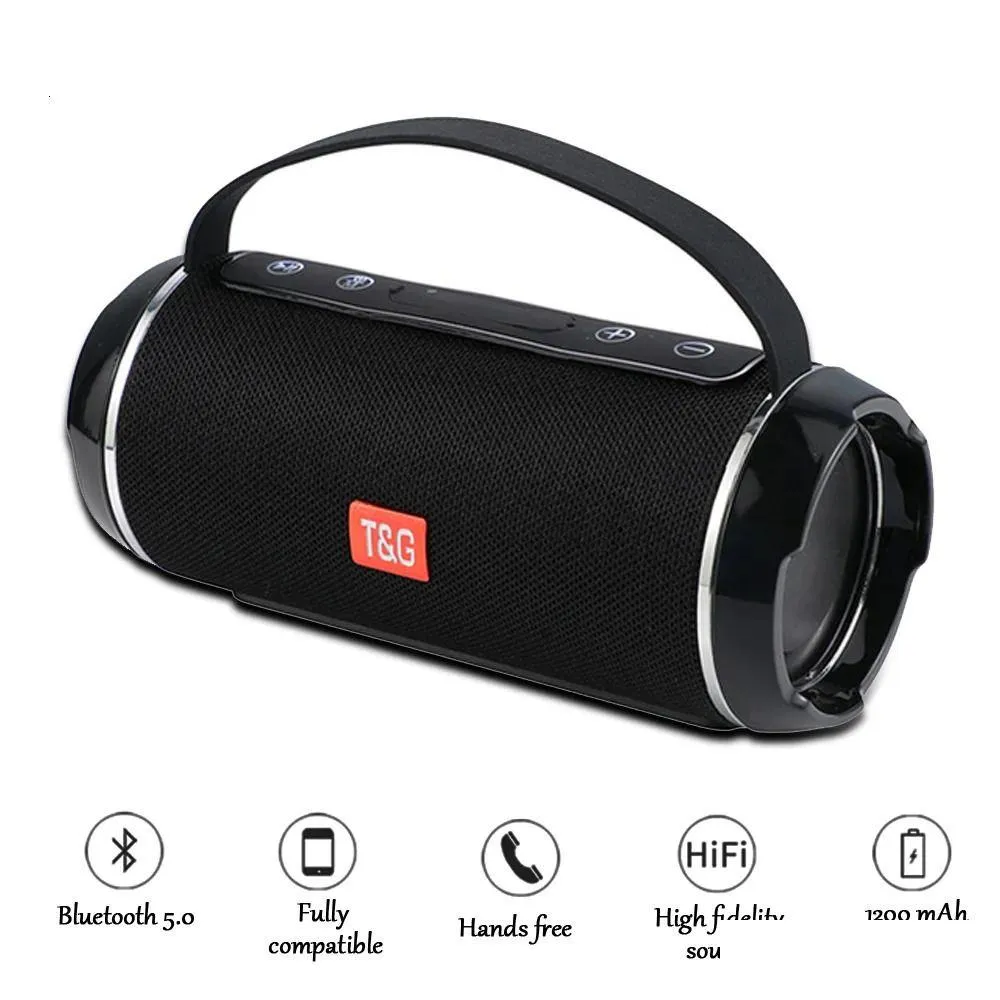 Portable TG116C Bluetoothcompatible Ser Wireless Subwoofer Bass Outdoor Sound Column Boombox TF FM Stereo Aux Input 240126