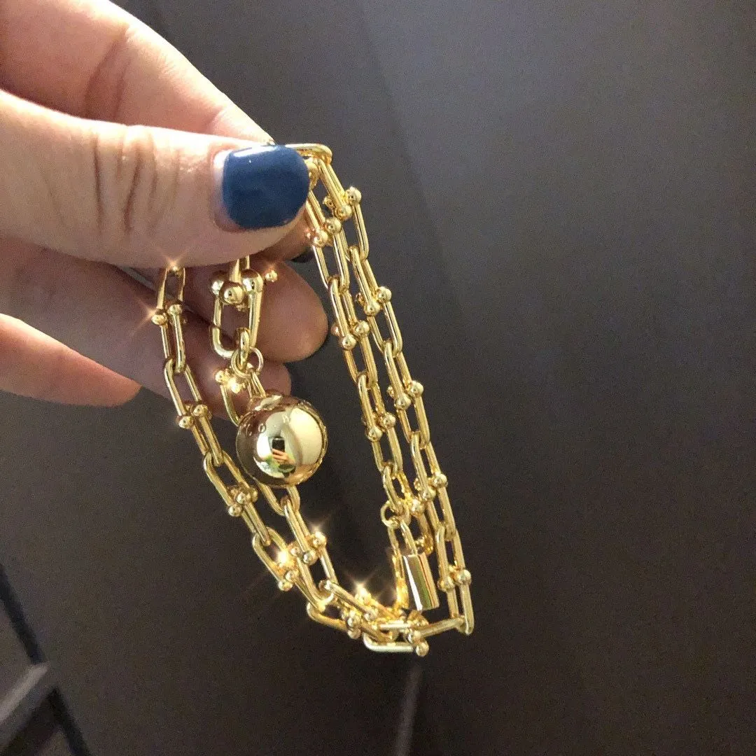 Luxury Pendant Necklace Hardware Brand Designer Copper Round Ball Bamboo Lock Bucket Chain Choker For Women Jewelry With Box