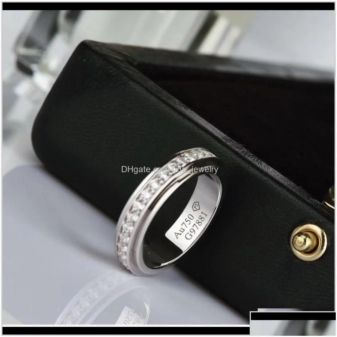 Band Rings Jewelrys925 Sier Punk Ring With One Line Diamond For Women And Man Wedding Jewelry Gift Ps8809 Drop Delivery 2021 Msmle