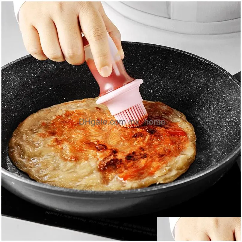 upgrade portable oil sauce spice bottle oil dispenser with silicone brush for cooking baking bbq seasoning kitchen food grade oil can
