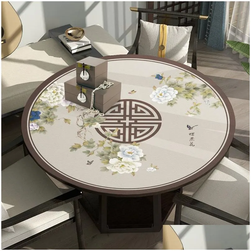 table cloth round tablecloth leather round table cushion tabletop household zhuotu table cloth round cloth serviette table 40adtx01