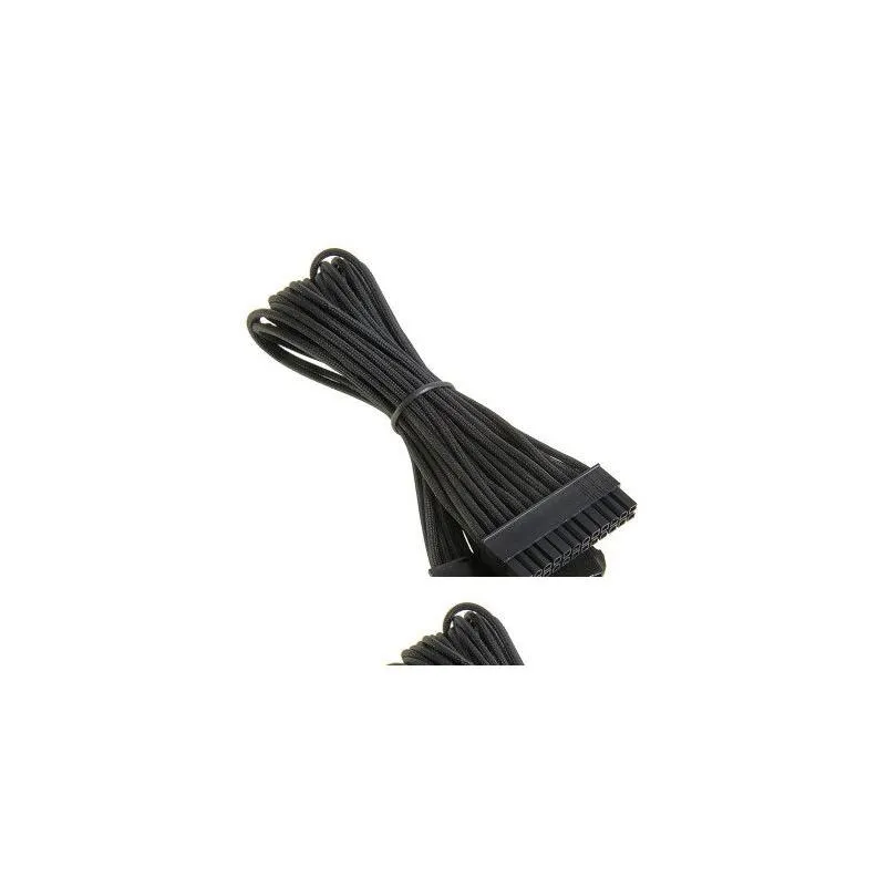 30cm 18AWG Basic Extension Cable kit ATX 24Pin/EPS 4+4Pin/PCI-E 8Pin/PCI-E 6Pin Nylon Braid Extender Cord Power Cable For PC Mainboard