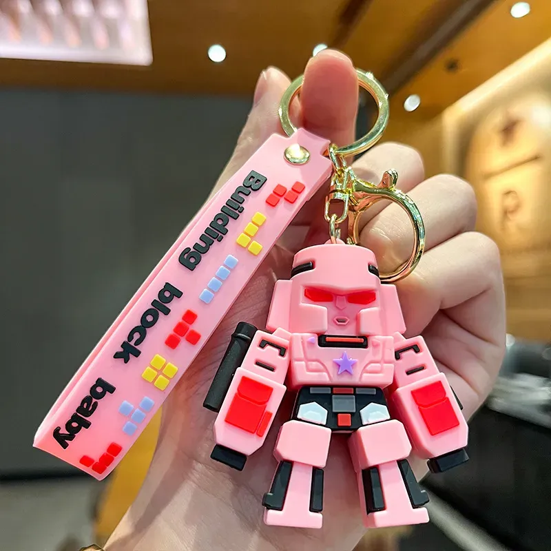 Wholesale Bulk Anime Car Keychain Charm Accessories Mechanical Person Key Ring Cute Couple Students Personalized Creative Valentine`s Day Gift 12 Styles DHL