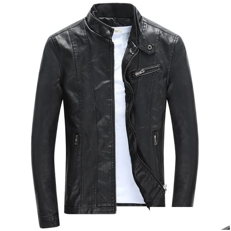 pu jacket men fashion motorcycle biker faux leather jackets mens spring autumn clothes male classic velvets coats deri ceket
