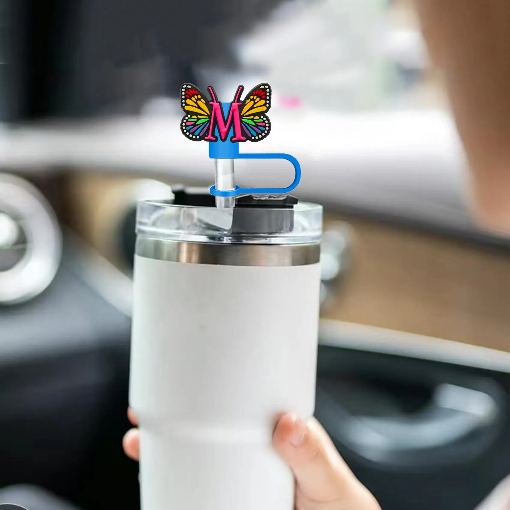 Other Home Decor Letter Butterfly St Er For Cups Caps Soft Sile 8Mm Sts Reusable Tips Lids 40 30 20 Oz Tumbler Drop Delivery Otbd4