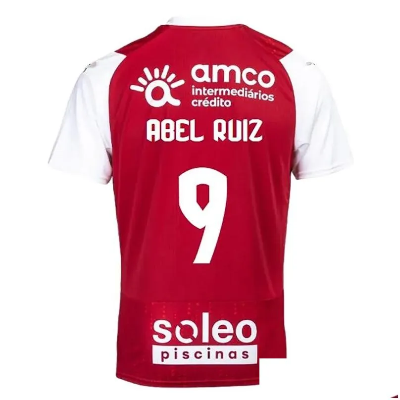 23 24 SC Braga Mens Soccer Jerseys BRUMA ABEL RUIZ ANDRE HORTA A. DJALO MENDES RONY LOPES R. HORTA PIZZI Home Red Football Shirts 2023 camisetas de futbol maillots de foot