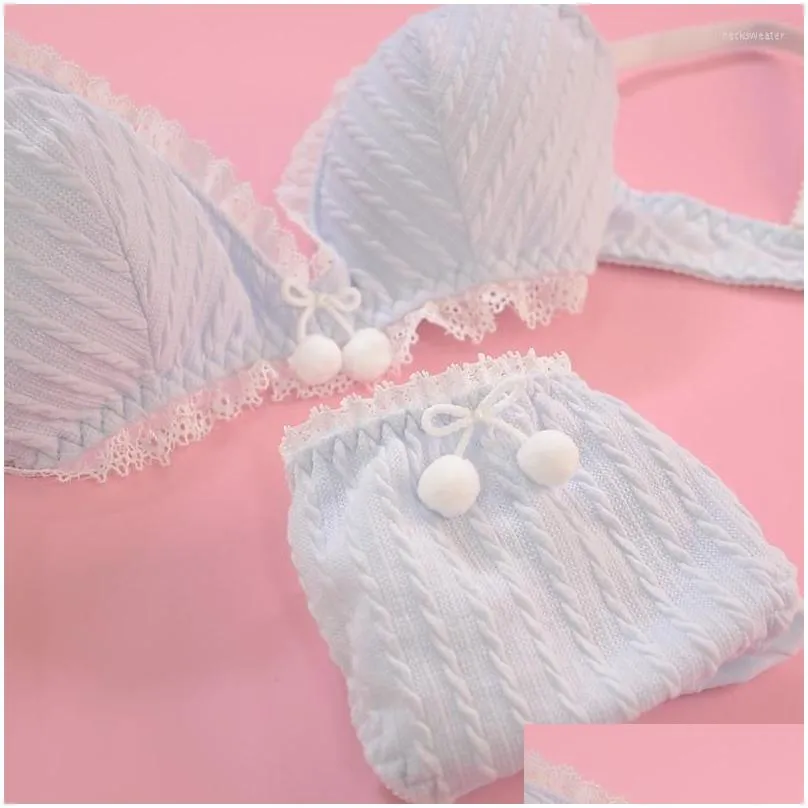 bras sets cute lolita lace bra and panty set japanese schoolgirl kawaii lingerie comfortable thong underwear briefs for women