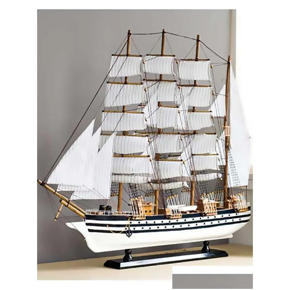 decorative objects figurines wood ship model ornaments living room crafts modern home decoration pirate ship wine cabinet office decoration birthday gifts
