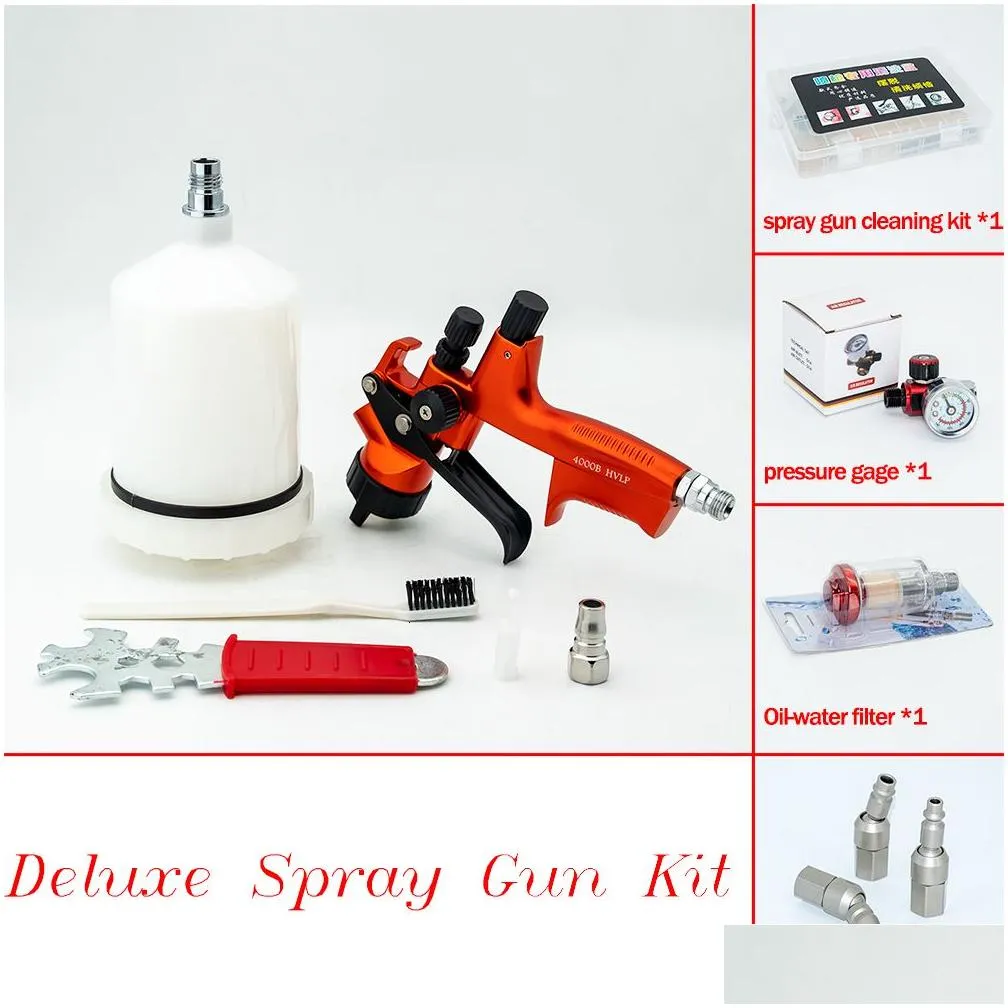 spray guns high quality 4000b hvlp spray gun 1.3mm stainless steel nozzle atomization professional sprayer paint airbrush for car painting