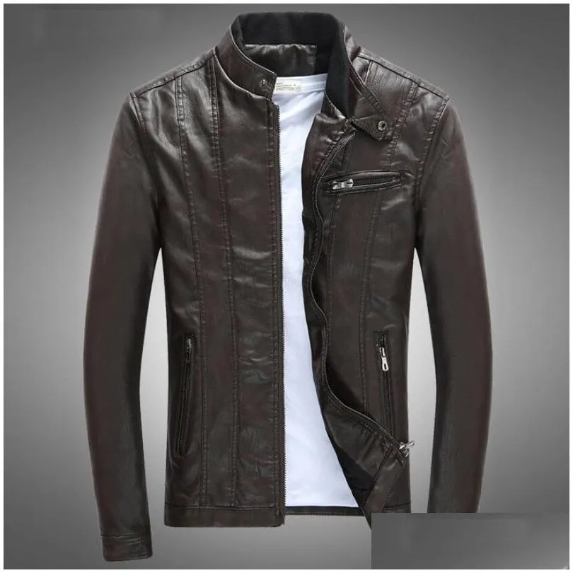 pu jacket men fashion motorcycle biker faux leather jackets mens spring autumn clothes male classic velvets coats deri ceket