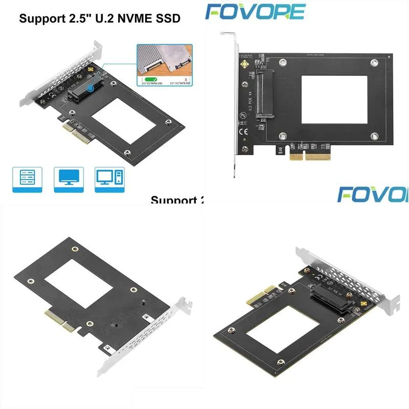 Cards U.2 to PCIe4.0 Adapter High Speed PCI Express X4/X8/X16 to U.2 SFF8639 Expansion Card Riser 7000Mbps for Intel 2.5
