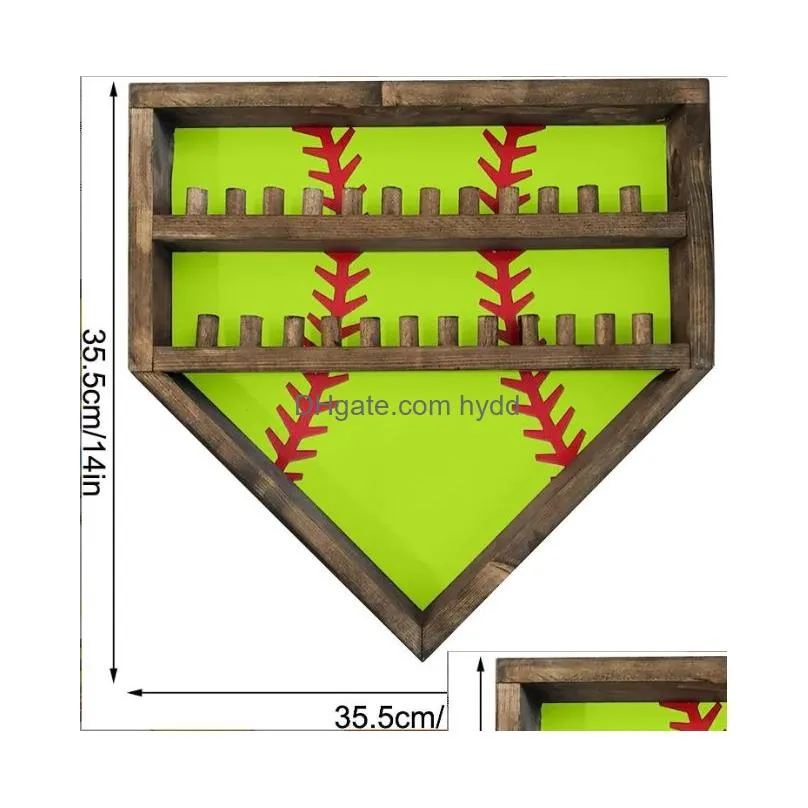 titanium sport accessories samples wooden softball baseball ring home plate stacked championship ring display holder with engraved