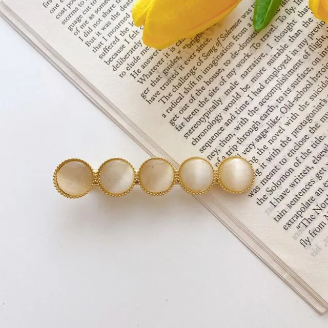 Elegant Pearls Opal Geometric Hair Clips For Women Back Hair Hold Clips Decorate Headband Fashion Hair Accessories 2022 Jewelry