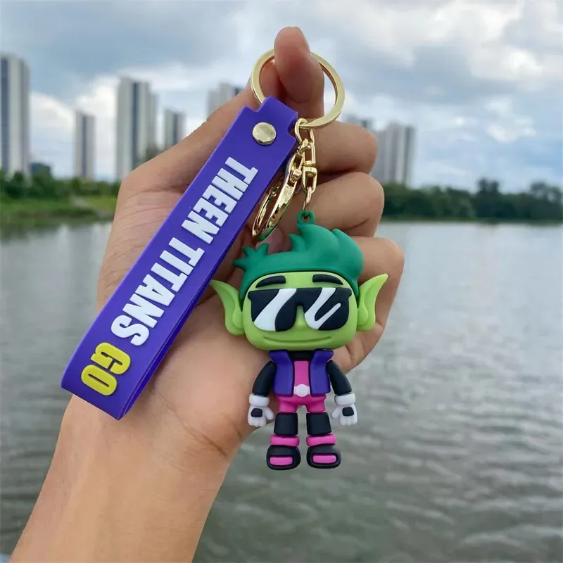 Wholesale Bulk Anime Car Keychain Charm Accessories Juvenile Boxing Key Ring Cute Couple Students Personalized Creative Valentine`s Day Gift 5 Styles DHL