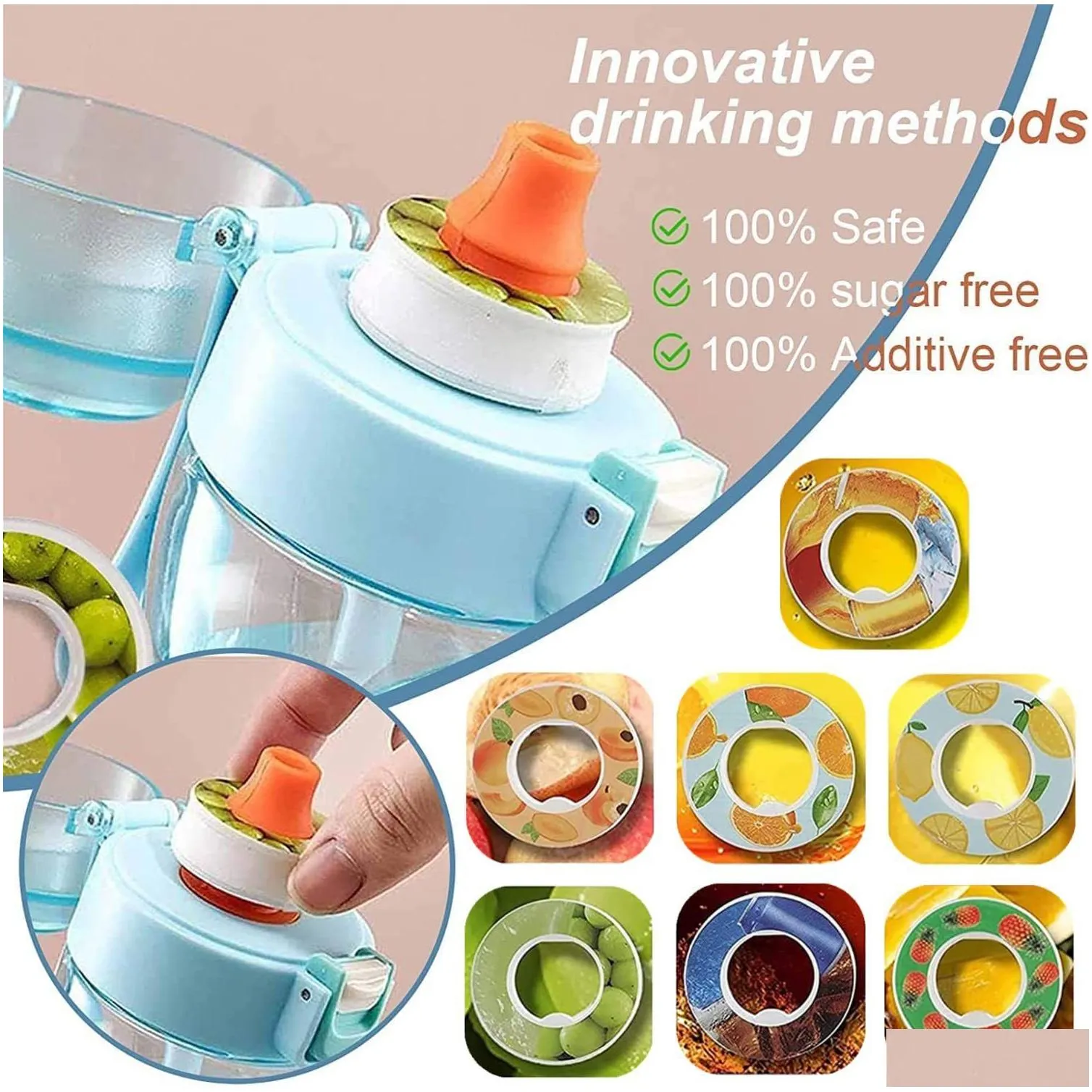 Air Flavored Water Bottle Up Sports Fashion Straw Mug Water Bottle Suitable for Outdoor Sports Fitness Water Cup