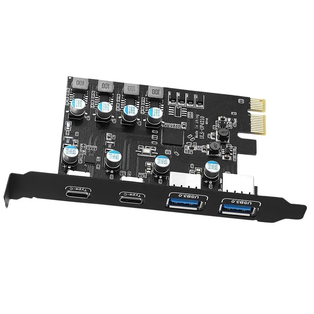 Cards Type C USB 3.2 Gen2 PCIE Card Hub USB 3.0 PCI Express Board 2*USB A Port+2*TypeC Port/USB3.2 GEN1 PCIE Expansion Card Adapter