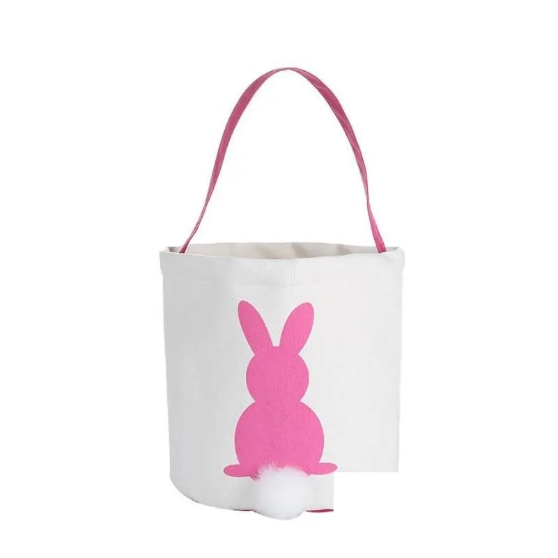 2021 Burlap Easter Bunny Baskets DIY Rabbit Bags Bunny Storage Bag Jute Rabbit Ears Basket Easter Gift Bag Rabbit Ears Put Easter Eggs