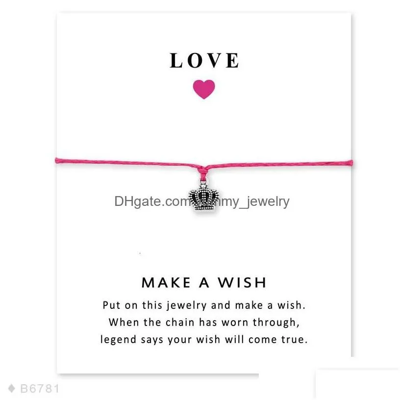 Charm Bracelets Imperial Crown Dance Key Eiffel Tower Daisy Flower Card Pink Purple Women Men Girl Boy Jewelry Gift Custom Color Drop
