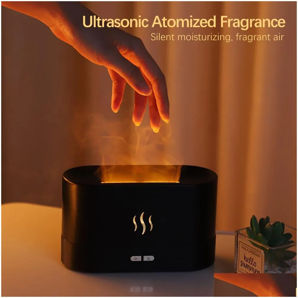 essential oils diffusers flame oil fragrance air humidifier aromatherapy electric smell for home fire scent aroma machine 221028