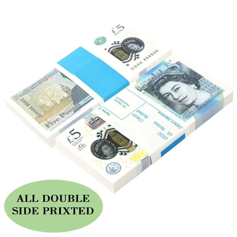 50% Size Prop Money Copy Toy Euros Party Realistic Fake uk Banknotes Paper Money Pretend Double Sided